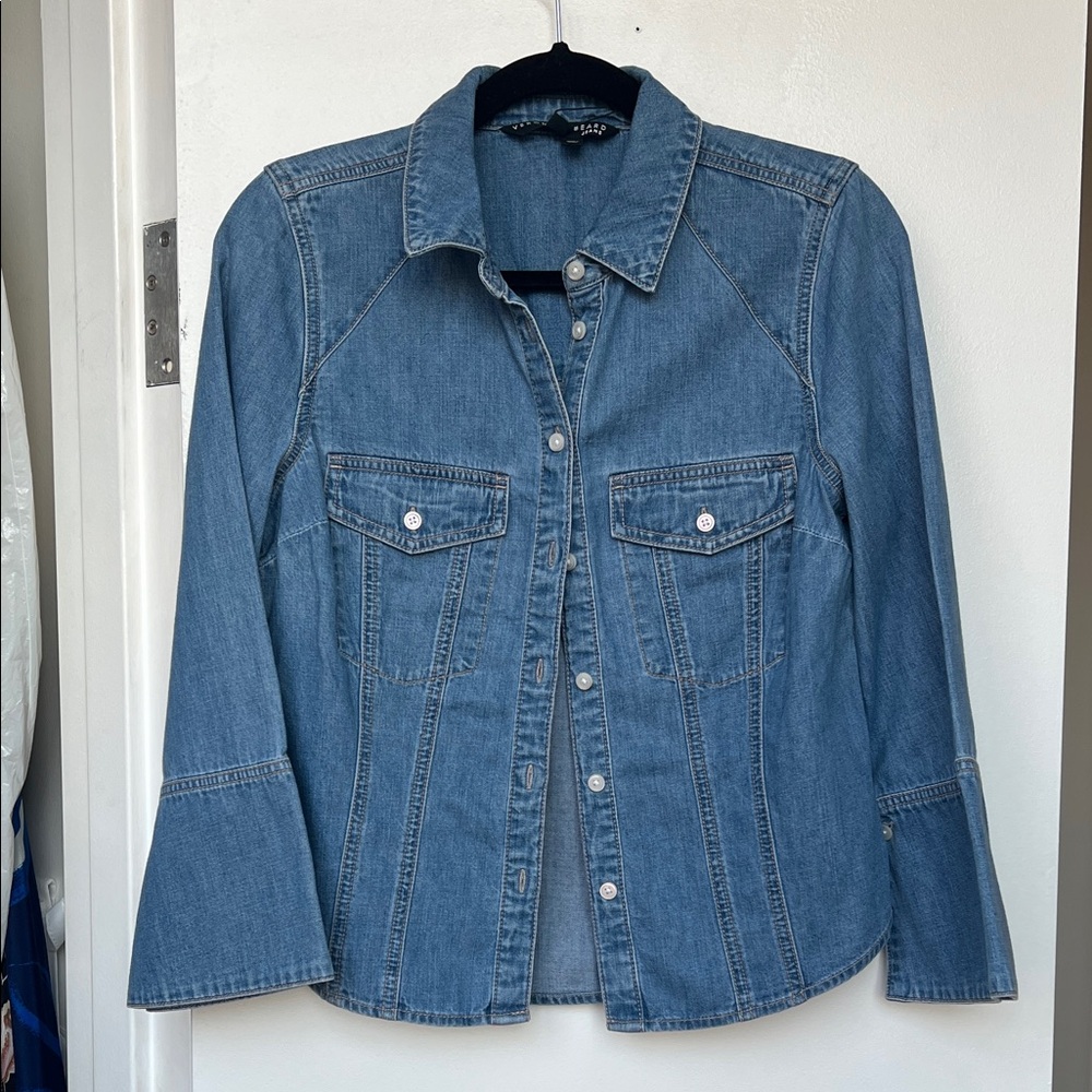 NWT Veronica Beard Blue Denim Button Down Shirt